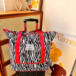 亚麻xun原单多功能可伸缩干湿分离大容量旅行包 可穿拉杆