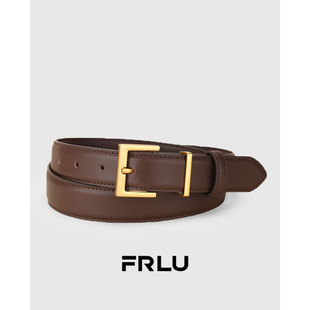 腰带女 绒面休闲时尚 皮带女真皮复古咖ins简约百搭装 饰配牛仔裤