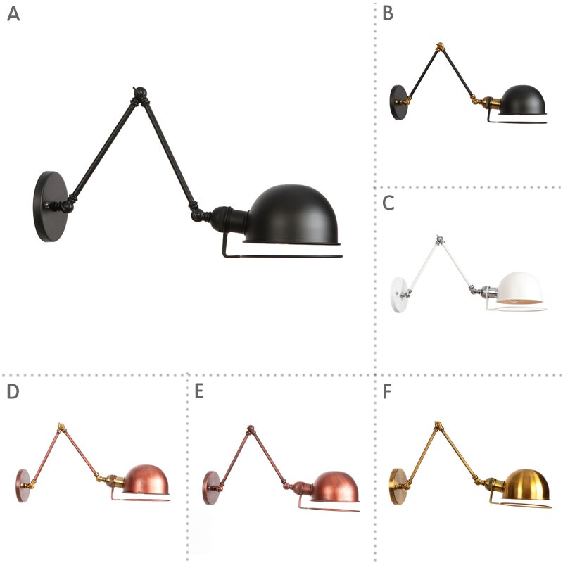 复古美式创意个性伸缩loft工业风酒吧咖啡厅餐厅铁艺双臂调节壁灯