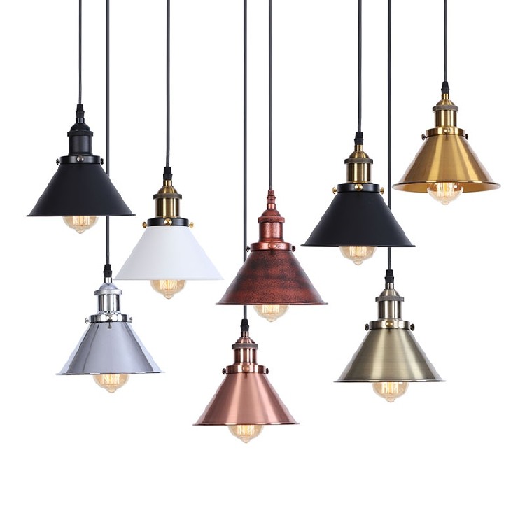 烤漆铁艺电镀古铜色亚黑亚白个性单头小吊灯卧室客房书房装饰吊灯