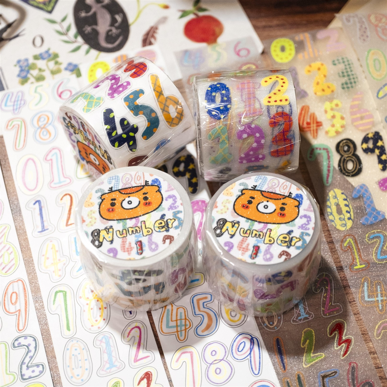 布岚分装彩色大数字彩色字母蔬菜水果Deco零零碎碎手帐胶带模切图片