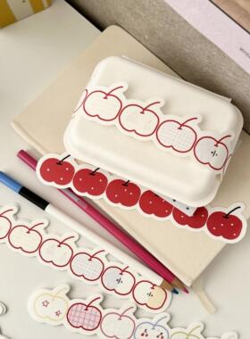 3amigos 2024冬季便签手帐拉手苹果小杯冰沙装饰素材ins