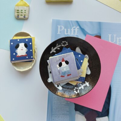 3amigos便签 2025冬可爱手帐装饰素材手写塑材纸苹果小猫拼贴