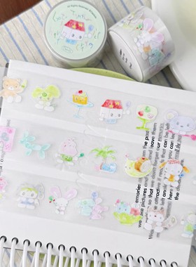 N1ng酱萌力胶囊vlo.8可爱手帐盐系切膜胶带贴纸卷分装素材清新m5