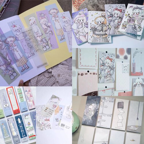 吉昨仁便签分装可爱手绘硫酸纸异形小鼻嘎便签M5A7内页素材女孩