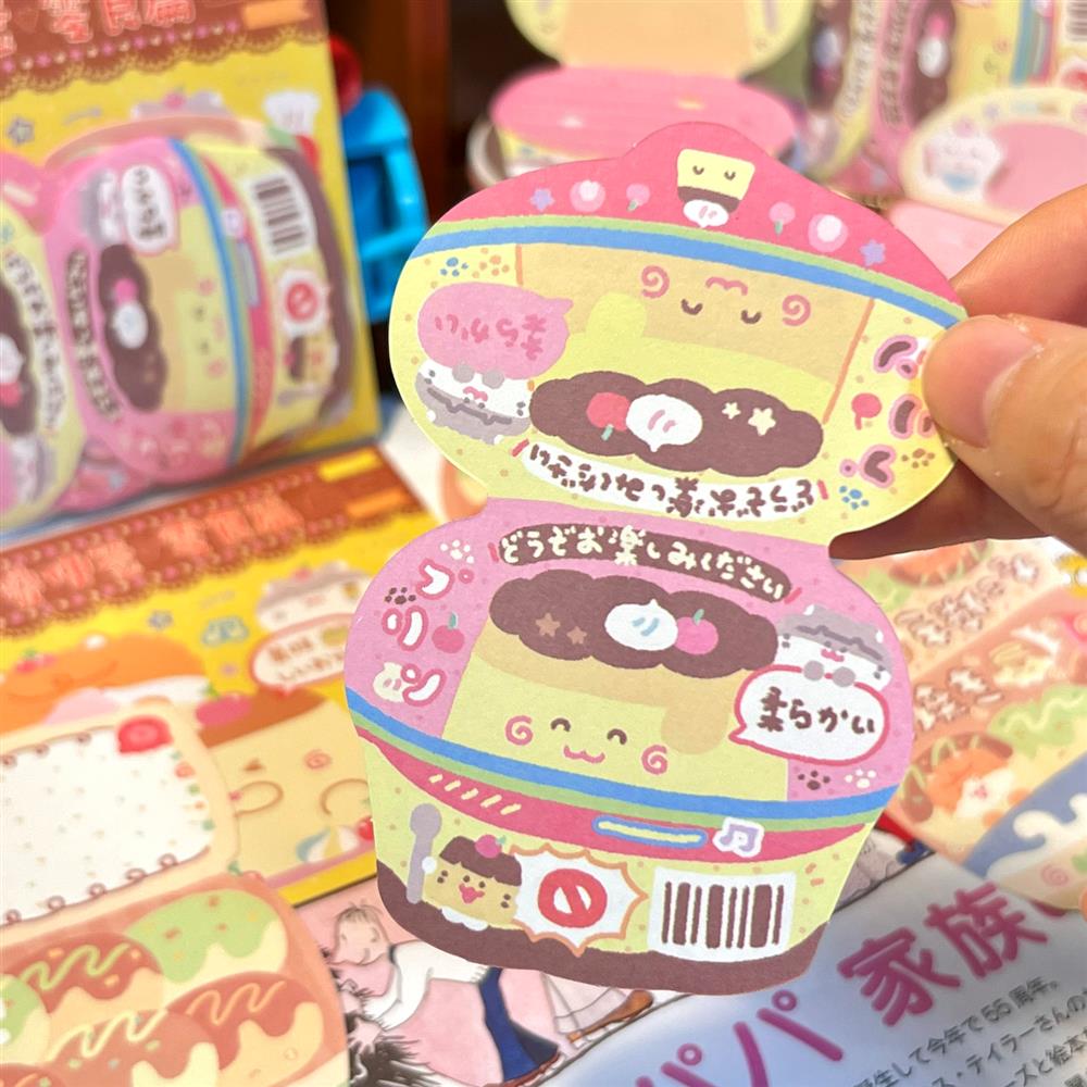 铅笔小勺可折叠便签零食电器可爱手帐异形内页布丁章鱼机关便签