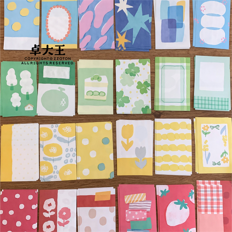 卓大王【色系m5/a7内页便签】替芯a8素材纸手帐双面印刷文艺日系