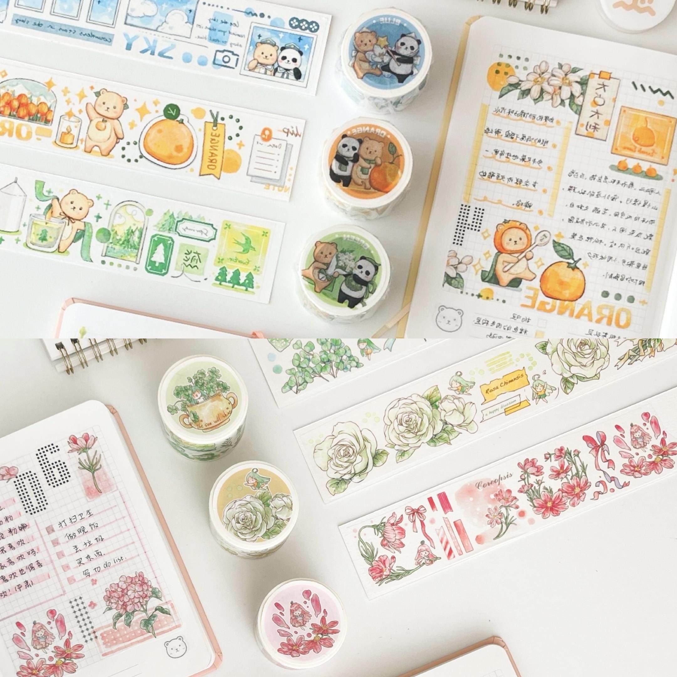 分装整卷原创EverEin有熊色系精灵胶带可爱熊猫手账贴纸拼贴装饰,文具电教/文化用品/商务用品,和纸胶带,淘宝优惠券,粉丝福利购,淘宝优惠卷