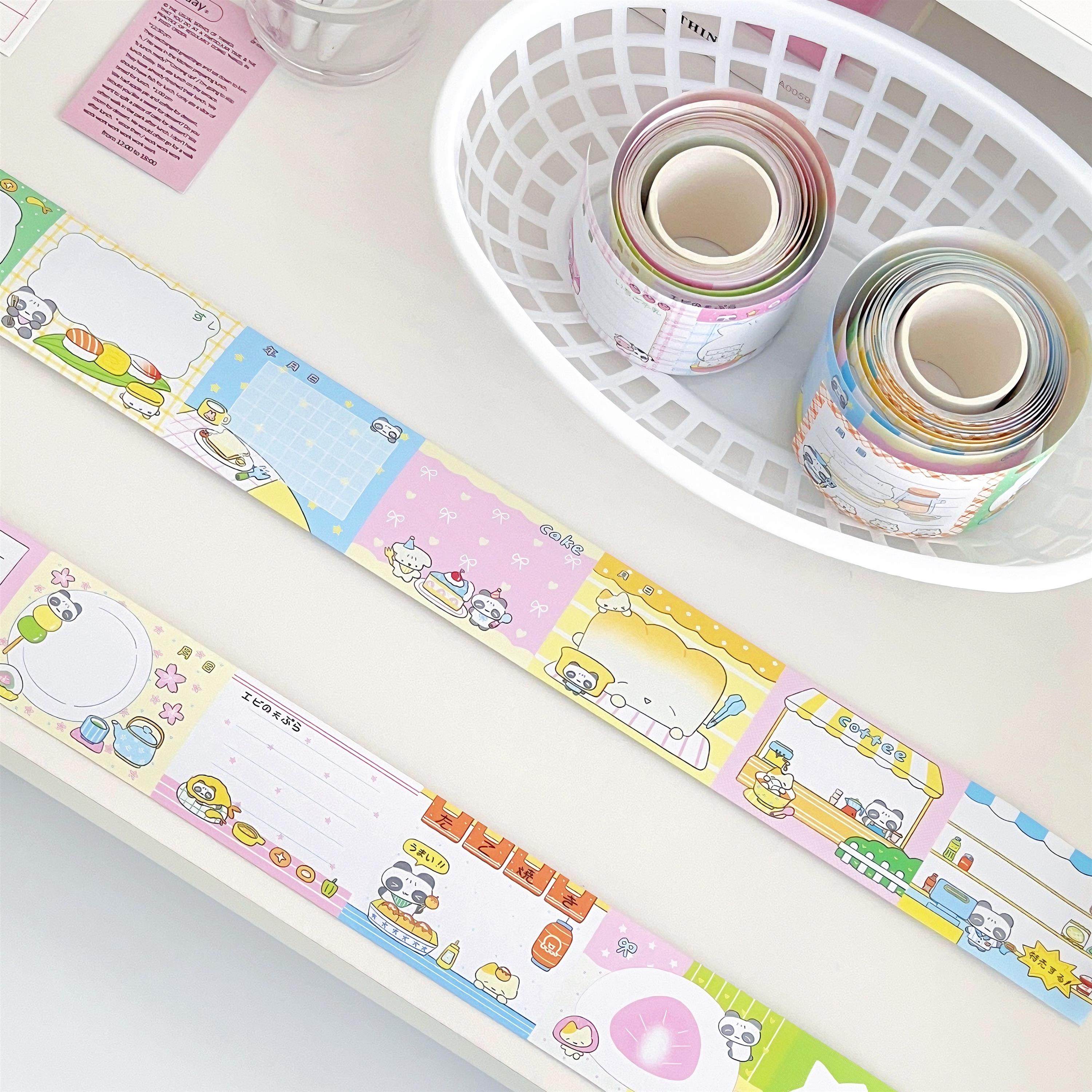 como士多熊猫书写纸贴纸卷手帐装饰可爱便签卷胶带ins风韩系卡通