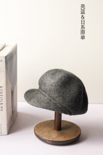 日本原单冬季羊毛呢女士鸭舌帽