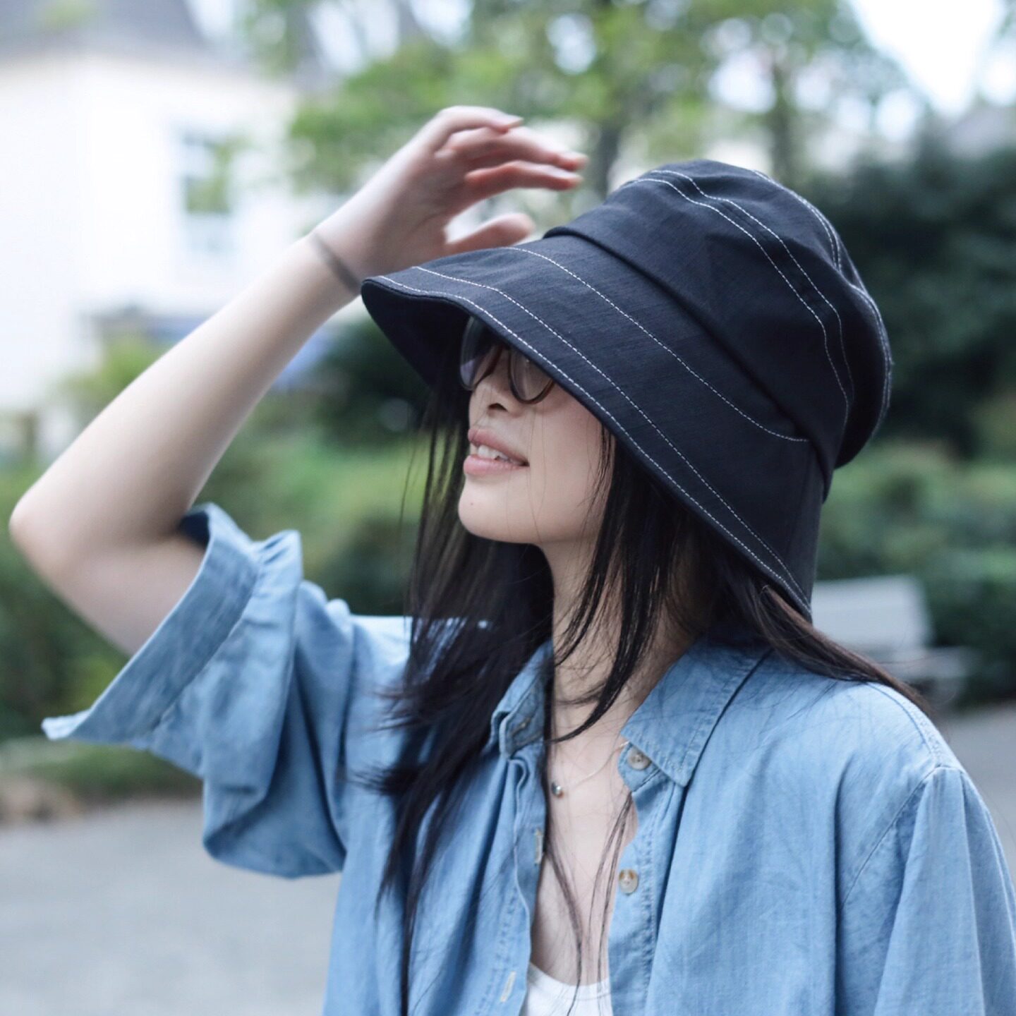日本渔夫帽大帽檐遮阳帽户外登山布帽可折叠女帽小众品牌帽女