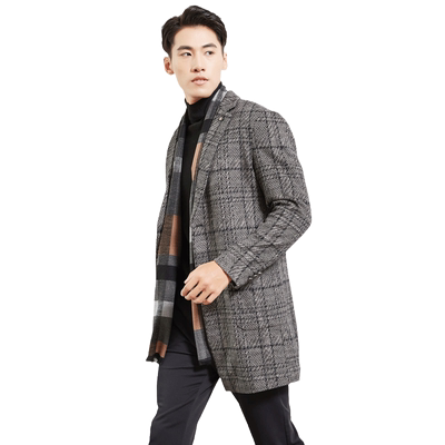 古鲨冬季新款夹棉保暖羊毛大衣