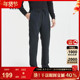 商务休闲直筒舒适亲肤卫裤 古鲨黑色温暖系带松紧裤 男 2026春新