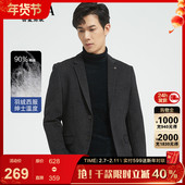 高端羽绒 修身 古鲨肌理西装 男 商务时尚 保暖单西2025冬装 新款