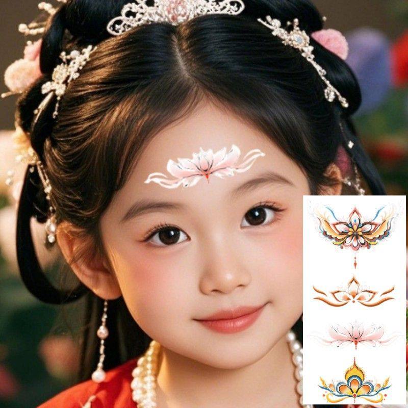 儿童节日眉心花朵古风中秋汉服额头新年表演花钿纹身彩色眼角贴纸,家居饰品,其他贴饰,淘宝优惠券,粉丝福利购,淘宝优惠卷