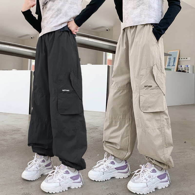 女童工装裤春秋儿童宽松裤子女孩2026新款中大童洋气休闲长裤秋装