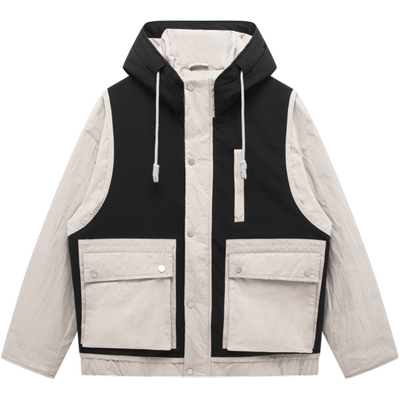 【新款】GXG男装24年冬季新款拼色连帽短款羽绒服GHD1111161I