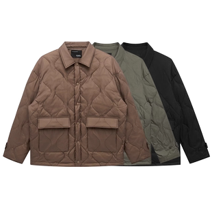 【新款】GXG男装冬季新款纯色保暖翻领短款羽绒服GHD1110875H