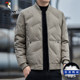 中老年商务棒球领爸爸装 新款 外套男 夹克冬季 啄木鸟轻薄羽绒服男士