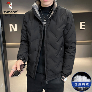 啄木鸟男士羽绒服秋冬季休闲短款轻薄款保暖鸭绒外套男装反季清仓