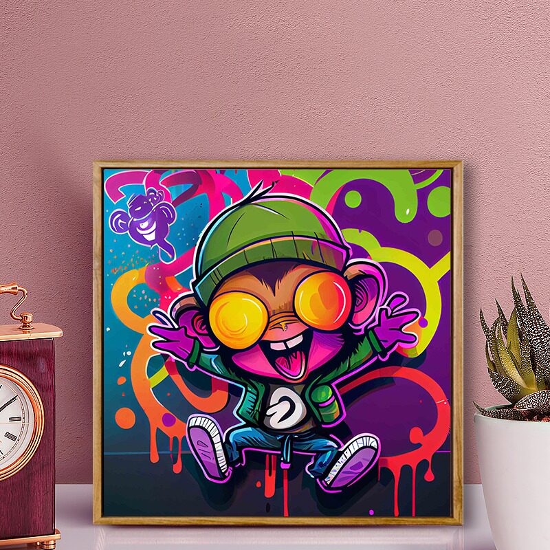 炫彩生肖猴年画画diy数字油画丙烯颜料填充画动漫填色画解压油彩