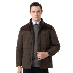 白鸭绒/专柜同款]梦特娇羽绒服男士2025秋冬商务休闲立领加厚外套