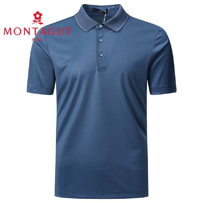冰丝抗皱/抑菌]梦特娇男士短袖T恤夏季新款翻领POLO衫2422210KT21
