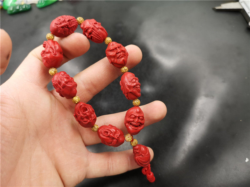红色朱砂十八罗汉手链