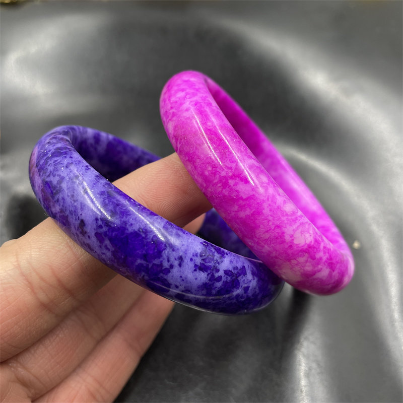 桃花玉手镯紫色舒俱来特价