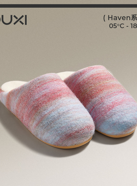 朴西落霞棉拖鞋女款2025秋冬新款室内家居防滑毛绒舒适保暖拖鞋男