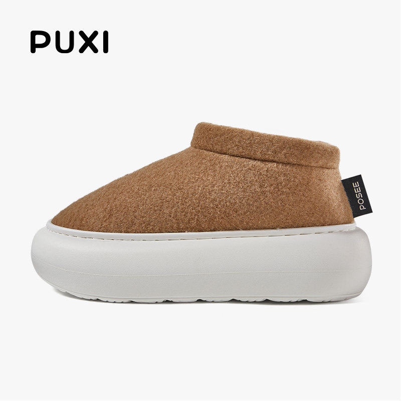 朴西云端情侣可外穿增高厚底棉鞋女士短靴冬季居家室内保暖棉拖鞋