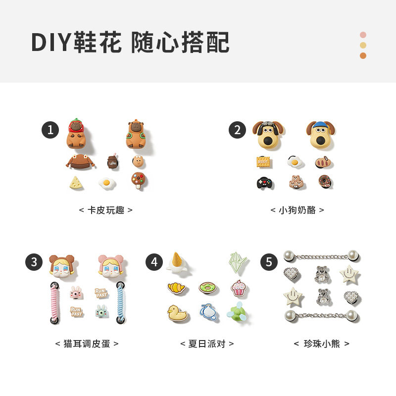 【仅适配奶酪/星际/小小麻豆洞洞鞋】DIY大鞋花滴塑扣