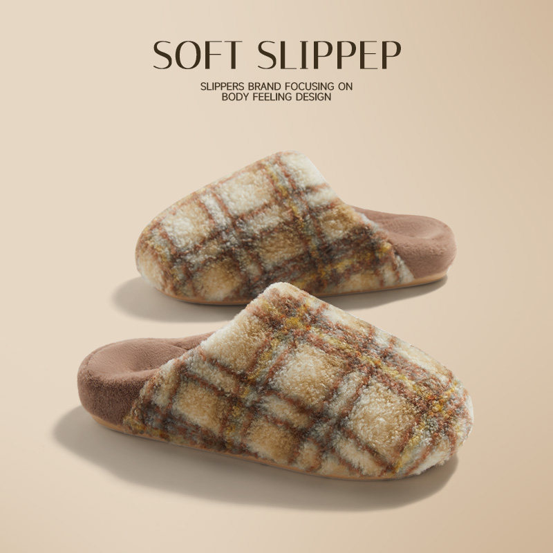 朴西南星情侣格纹棉拖鞋女款秋冬季保暖家居室内防滑静音加绒拖鞋,居家布艺,居家棉拖/棉鞋,淘宝优惠券,粉丝福利购,淘宝优惠卷