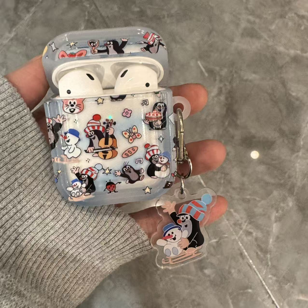 蓝色鼹鼠真无线蓝牙耳机2025新款入耳式运动降噪可爱适用安卓苹果