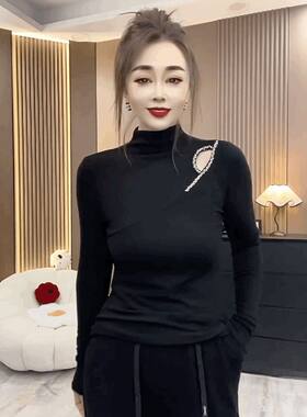 修身显瘦打底衫性感露肩长袖上衣