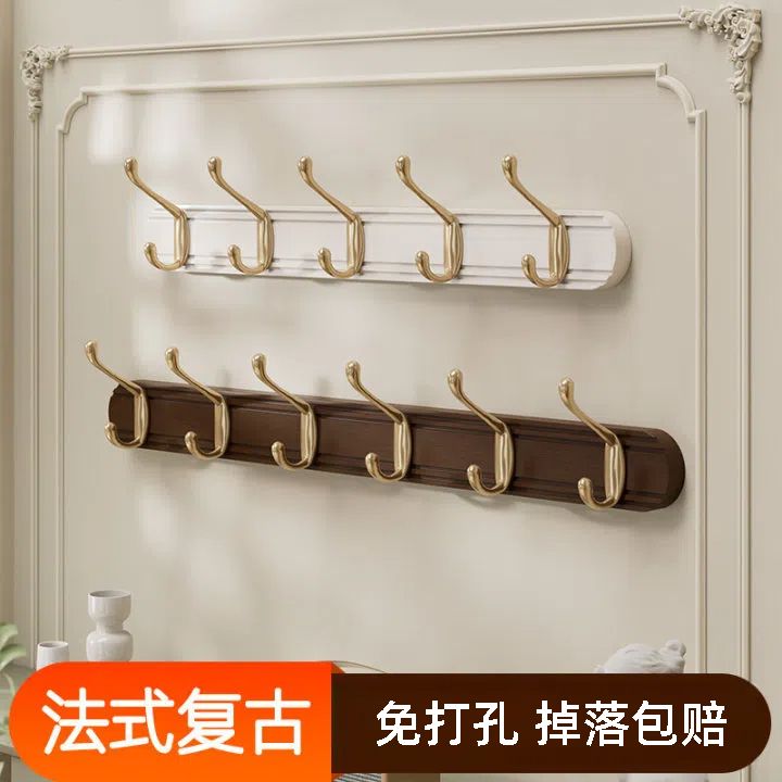 法式复古原竹木挂钩中古风创意收