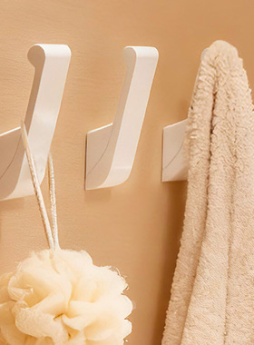 简约白色高级感挂衣架单个衣服挂钩进门打孔固定入户门上墙挂衣钩