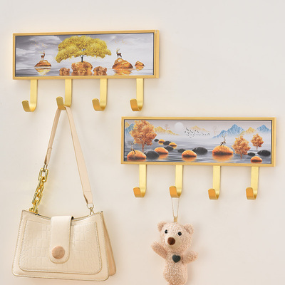 入户门口钥匙挂架墙壁墙上门后玄关艺术挂钩装饰挂勾免打孔挂衣架