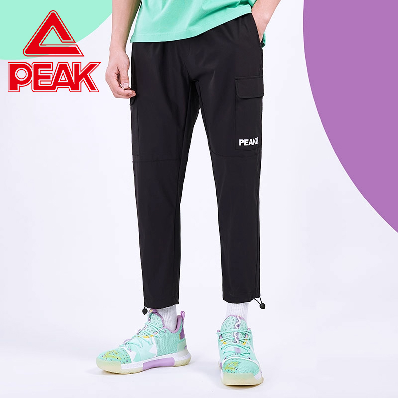 匹克运动裤宽松梭织男士运动长裤