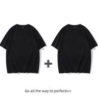 (Buy one get one free) Men's and women's short-sleeved pure cotton T-shirts with a base layer, paired with summer loose half-sleeved T-shirts in solid colors thumbnail 3