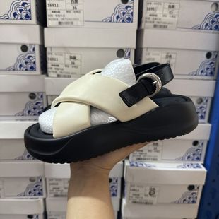 女小香风 撤柜断码 厚底超轻真皮凉鞋 女夏季 透气休闲外穿增高沙滩鞋