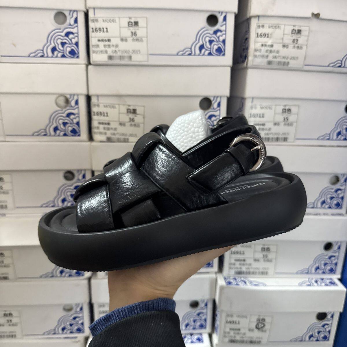 高品质软撤柜断码厚底真皮凉鞋女夏季透气小香风休闲增高沙滩鞋女,女鞋,休闲凉鞋,淘宝优惠券,粉丝福利购,淘宝优惠卷