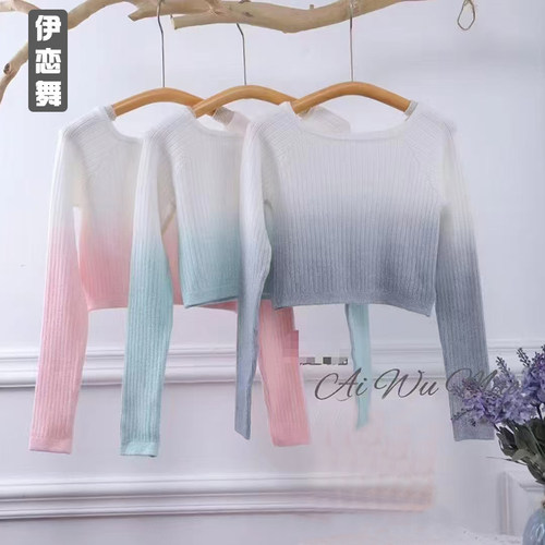 开衫灰色一字领外搭练功服新款