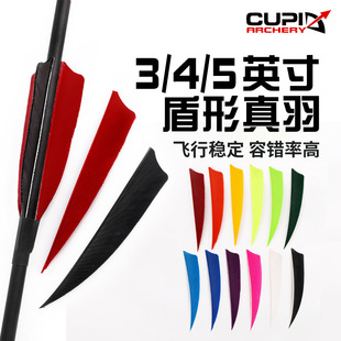 4寸盾形火鸡真羽箭羽毛真羽纯碳箭混碳箭木箭杆箭支专用优质羽毛