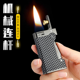 弯刀煤油打火机战壕防风机械连杆按压自动点火创意个性潮复古火机