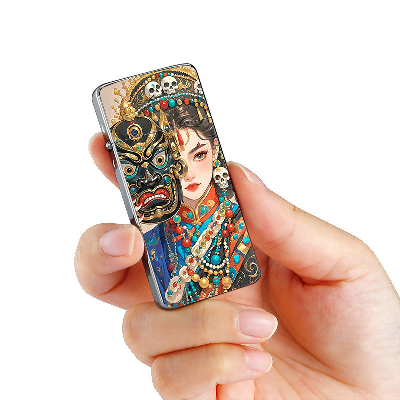 佐罗超薄煤油油打火机珐琅扎基拉姆女财神鎏金创意个性新年礼物男