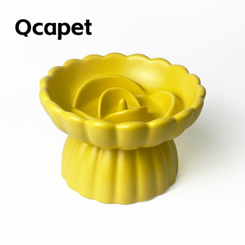 Qcapet陶瓷高脚慢食碗