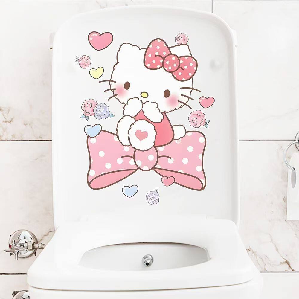 hellokitty马桶贴纸马桶盖贴画防水墙贴可爱遮丑贴卫生间装饰KT猫