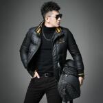 欧货男士加厚羽绒服外套2025冬季新款90白鸭绒立领保暖短款防寒服