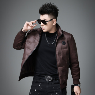 欧货男士高端轻薄羽绒服2025新款冬季潮牌轻奢白鸭绒防寒服外套男